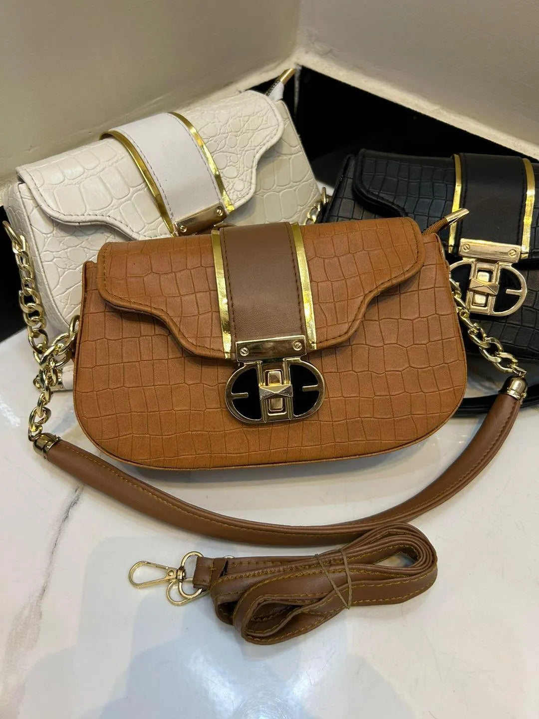 Girl's Multicolor Texture Crossbody Bag - 1 Pc