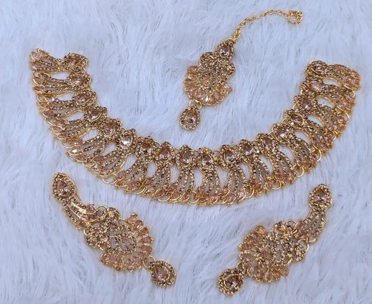 Leaf Design Zircon Artificial Set