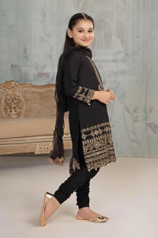 3 Pcs Girl's Dhanak Embroidered Unstitched Suit