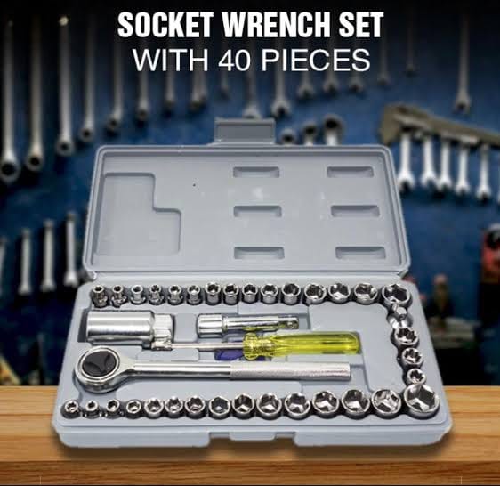 Wrench Tool Kit With Screwdrivers And Socket Set – Durable Hand Tool Set For Home, Auto Repair, And Mechanical Use – Compact Storage Case Included