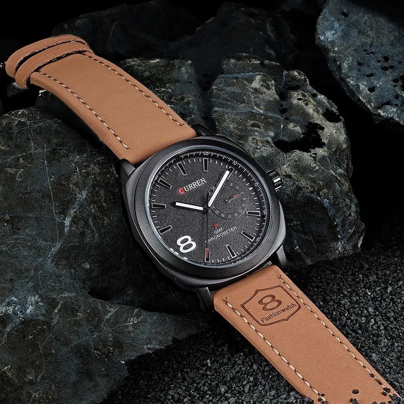 Men Leather Strap Watch Classic Style