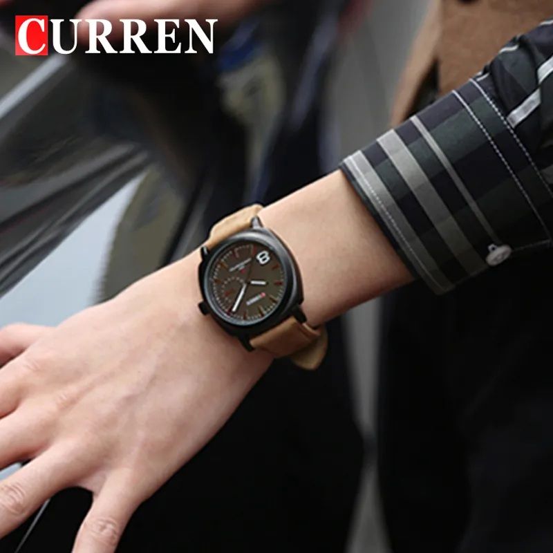 Men Leather Strap Watch Classic Style