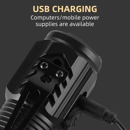 Mini Portable Outdoor Flashlight LED Flashlights Plastic Body High Lumens Three Eyed Rechargeable Lightning For Outdoor