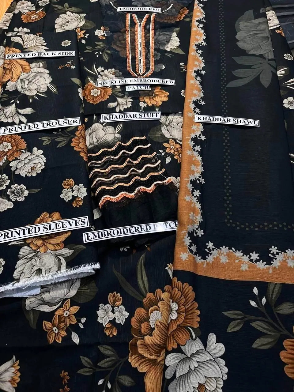 3 Pcs Women's Unstitched Digital Print Suit