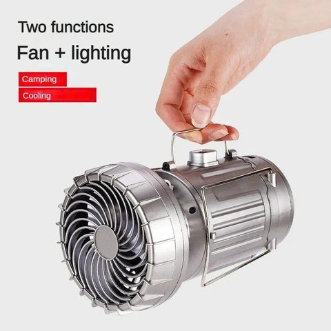 6 in1 portable outdoor LED camping lantern with fan solar charge rechargeable light energy saving tent lamp flashlight