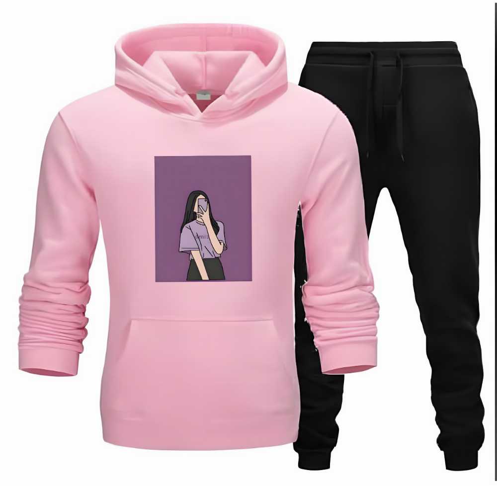Stylish Fleece Hoodie & Trouser Tracksuit for Women & Girls | Winter Gym Wear