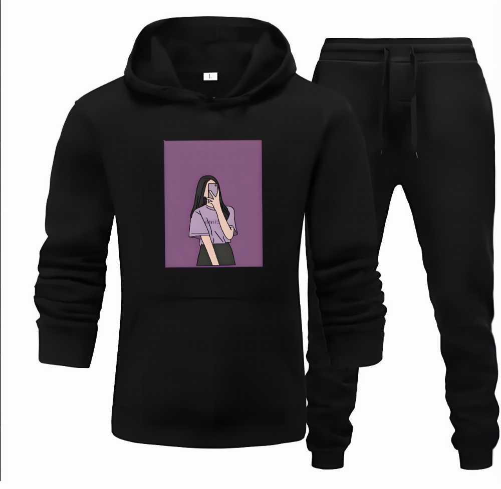 Stylish Fleece Hoodie & Trouser Tracksuit for Women & Girls | Winter Gym Wear